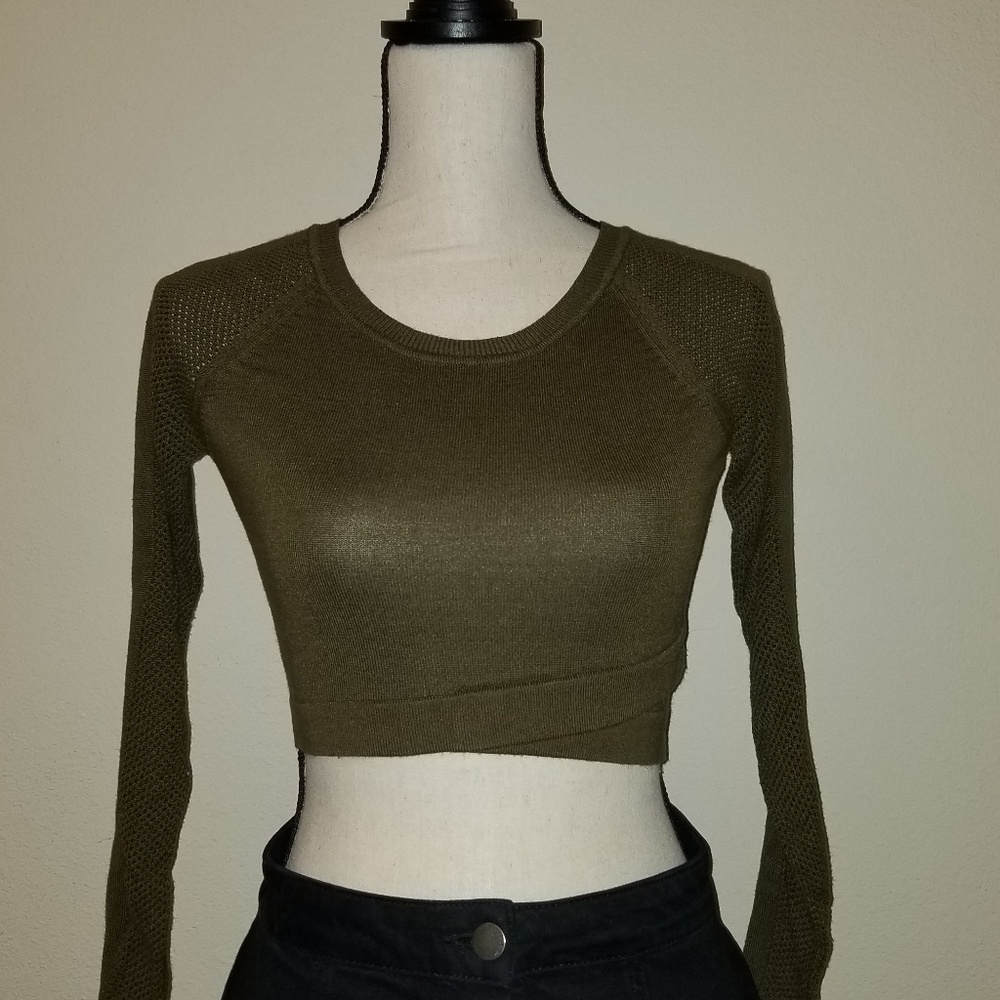 Green Crop Knit